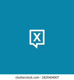 Letter X talk chat bubble logo vector modern illustration graphic abstract template premium
