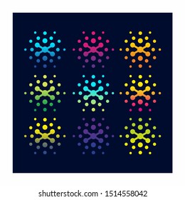 Letter X Technology Dots Logo Design Vector Icon