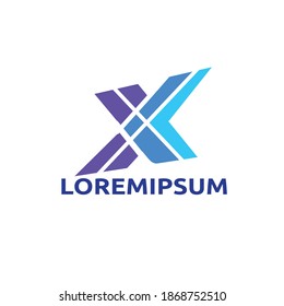 Letter X Technology Logo Design Vector Illustration