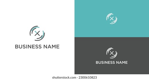 letra x con plantilla vectorial de diseño de logotipo de tecnología