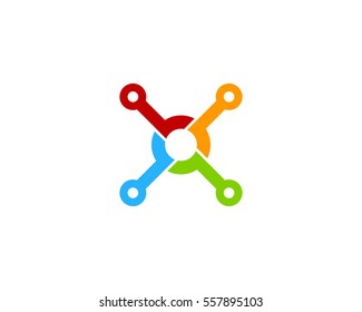 Letter X Technology Logo Design Element