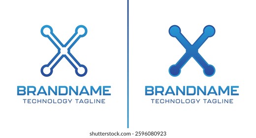 Letter X Technology Logo, symbolize progress, innovation, and digital excellence