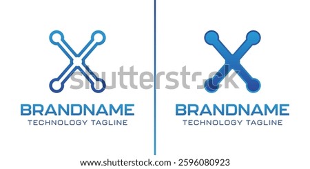Letter X Technology Logo, symbolize progress, innovation, and digital excellence