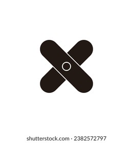 Tecnología de letra X, símbolo geométrico herramienta simple vector de logotipo