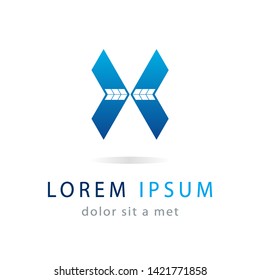 Letter X template logo. Abstract geometric business badge, corporate design elements for your company