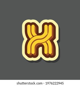 Letter X text effect design vector