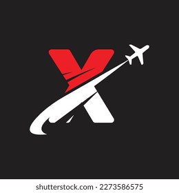 Letter X tour and travel logo design vector
