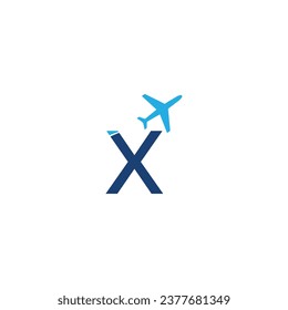 Letter X Travel Logo Vector
