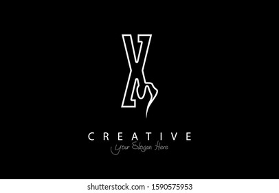 Letter X Trendy Logo Design. Creative Letters Icon Logo with white and black color Vector Illustration.