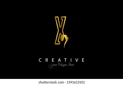 Letter X Trendy Logo Design. Creative Letters Icon Logo with gold color Vector Illustration.