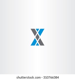 letter x triangle blue gray logo design