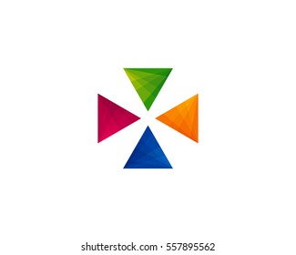 Letter X Triangle Logo Design Element