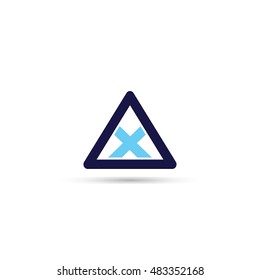 Letter X Triangle Logo Icon