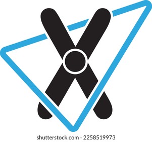 Letter X triangle minimalist design