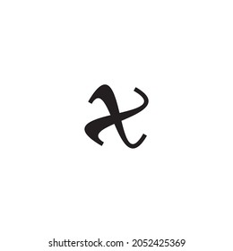 letter x two roads simple symbol logo vector