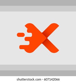 Letter X. Typographic for logo and template design
