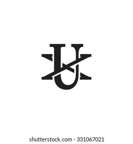 letter X and U monogram logo