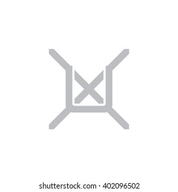 letter X and U monogram logo gray