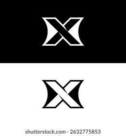 Letter X unique trendy abstract simple logo
