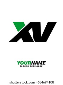 Letter X V logo template vector