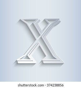 Letter X, vector alphabet