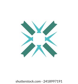 Letter X, farbiges Logo der Vektorgrafik