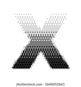 Letter X vector with gradation bitmap effect
