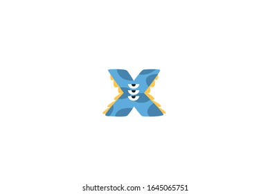 Ilustración de icono de vector x carta
