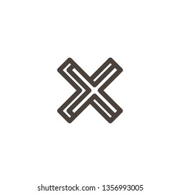 Letter X vector line logo design. Creative minimalism logotype icon symbol.