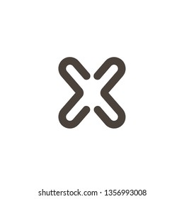 Letter X vector line logo design. Creative minimalism logotype icon symbol.