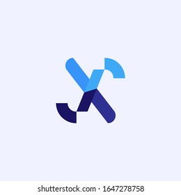 El logotipo vectorial de letra X en un estilo moderno.