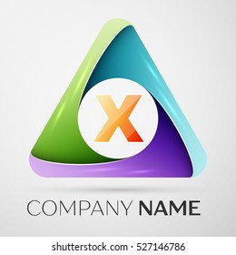 Letter X vector logo symbol in the colorful triangle. Vector template for your design