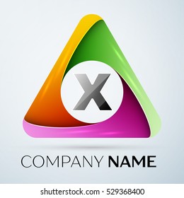 Letter X vector logo symbol in the colorful triangle. Vector template for your design