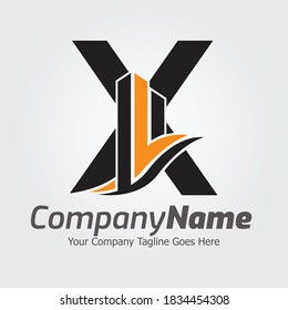 Letter X vector logo template, Colorful Letter X logo, Real Estate, Building and Construction Logo Design Template Vector Icon