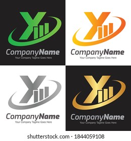Letter X vector logo template, Colorful Letter X logo, Financial Company Logo, Financial Institute Advisors Logo Design Template Vector Icon