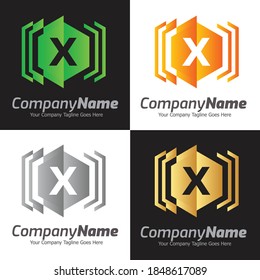 Letter X vector logo template, Colorful Letter X logo