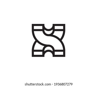 Diseño de la ilustración de la plantilla del logotipo vectorial de la letra X. 