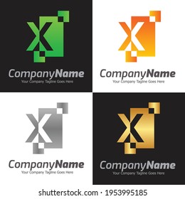 Letter X vector logo template, Colorful Letter X logo, Financial Company Logo, Financial Institute Advisors Logo Design Template Vector Icon