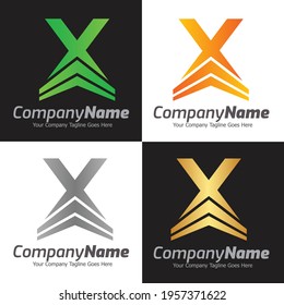 Letter X vector logo template, Colorful Letter X logo, Real Estate, Building and Construction Logo Design Template Vector Icon