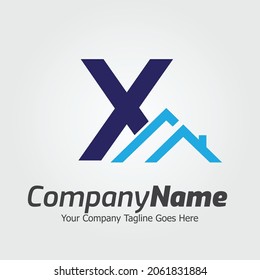 Letter X vector logo template, Colorful Letter X logo, Real Estate, Building and Construction Logo Design Template Vector Icon