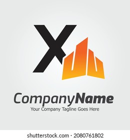 Letter X vector logo template, Colorful Letter X logo, Real Estate, Building and Construction Logo Design Template Vector Icon