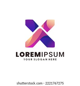 Plantilla de logotipo de vector de letra x