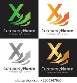 Letter X Vektor-Logo-Vorlage, Farbiges Letter X-Logo, Logo von Finanzunternehmen, Ratgeber von Finanzinstituten Logo-Design-Vorlage Vektorsymbol