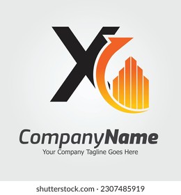 Plantilla para el logotipo del vector de la letra X, logotipo de la letra colorida X, logotipo de la empresa financiera, icono de la plantilla de diseño de los asesores del instituto financiero
