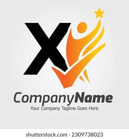 Plantilla para el logotipo del vector de la letra X, logotipo de la letra colorida X, logotipo de la empresa financiera, icono de la plantilla de diseño de los asesores del instituto financiero