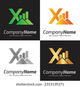 Letter X vector logo template, Colorful Letter X logo, Financial Company Logo, Financial Institute Advisors Logo Design Template Vector Icon