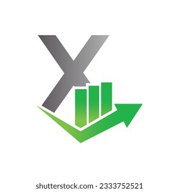 Letter X Vektor-Logo-Vorlage, Farbiges Letter X-Logo, Logo von Finanzunternehmen, Ratgeber von Finanzinstituten Logo-Design-Vorlage Vektorsymbol