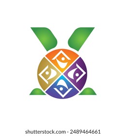 Letter X vector logo template, Colorful Letter X logo, Financial Company Logo, Financial Institute Advisors Logo Design Template Vector Icon