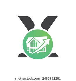 Plantilla del logotipo del Vector de la letra X, logotipo colorido de la letra X, inmobiliaria, construcción y diseño del logotipo del Vector de la Plantilla