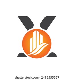 Letter X vector logo template, Colorful Letter X logo, Real Estate, Building and Construction Logo Design Template Vector Icon
